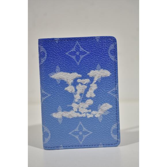 Louis Vuitton Clouds Virgil Blue White Monogram Logo Pocket Organizer Wallet - Picture 2 of 7